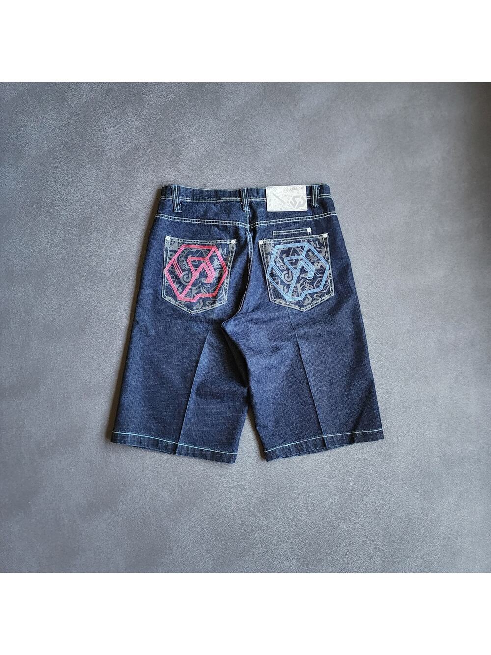 Vintage Y2K Baggy Southpole Dark Blue Denim Jean Shorts 38